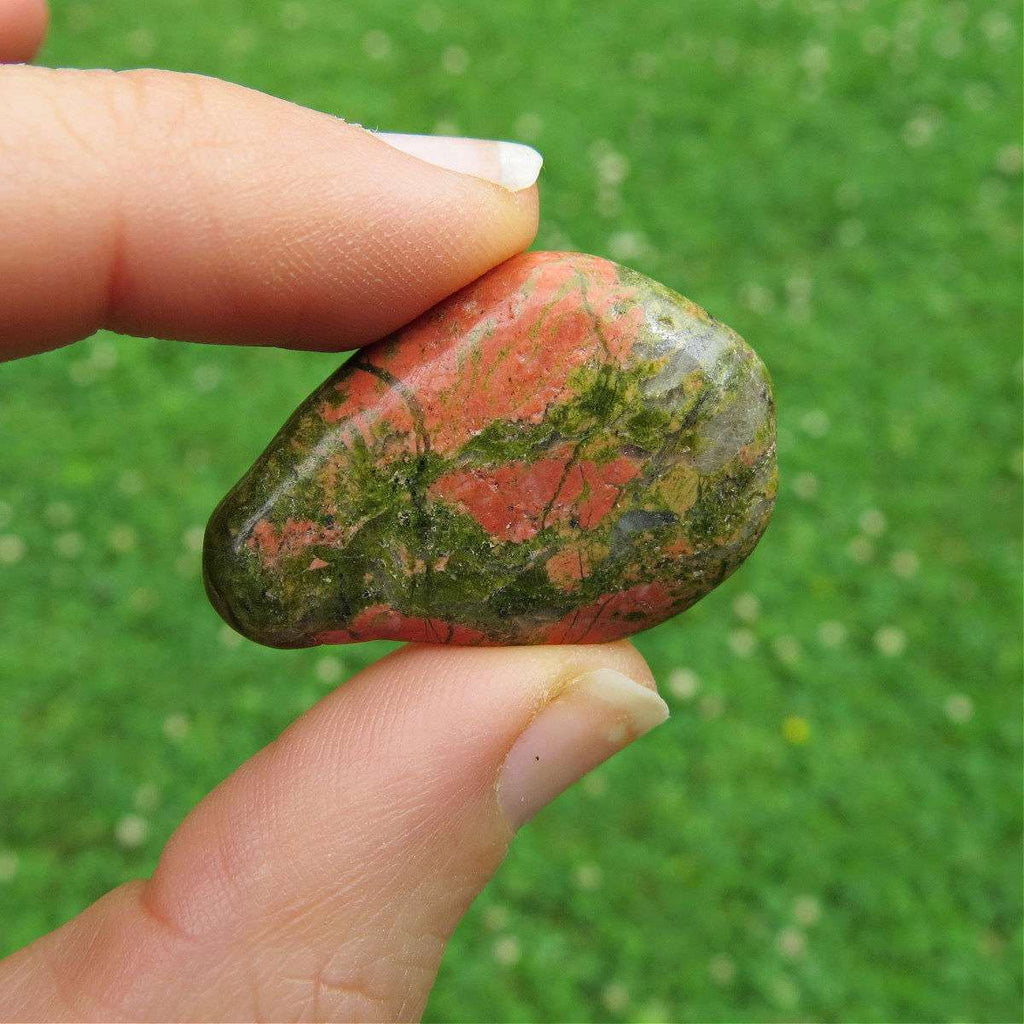 Unakite Crystal Pink Green Stone