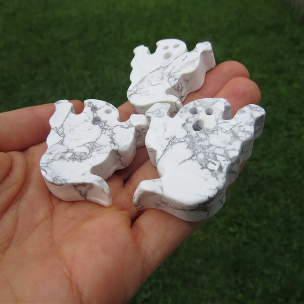 White Howlite Crystal Ghost Stone Carving