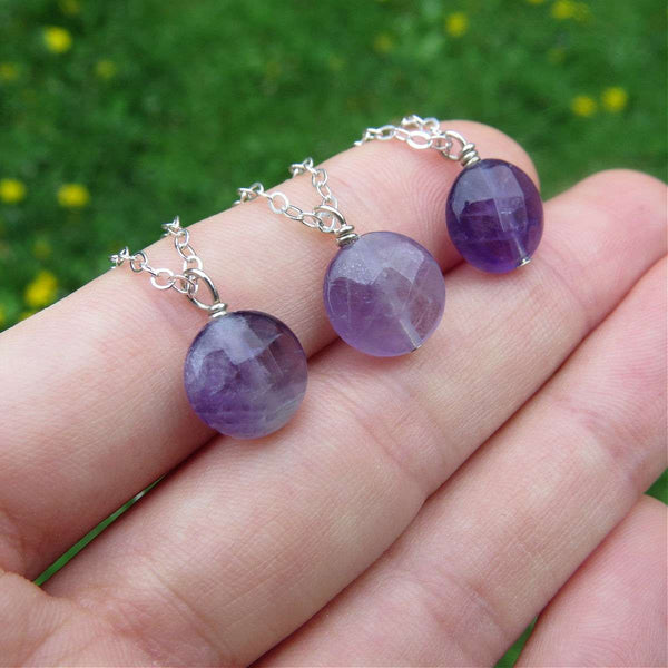 Small Amethyst Crystal Necklace - Purple Amethyst Stone Choker