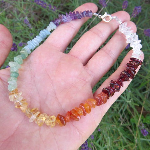 7 Chakra Crrystal Anklet - Chakra Healing Stones