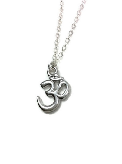 Sterling Silver OM Necklace | Spiritual Symbol OM Charm
