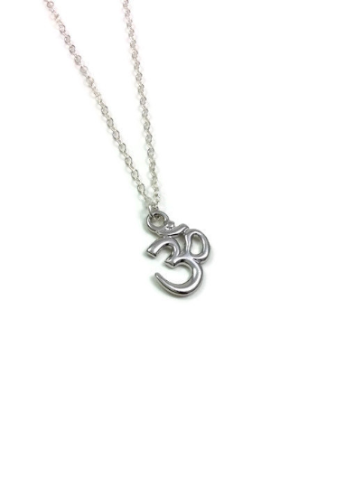 Sterling Silver OM Necklace | Spiritual Symbol OM Charm