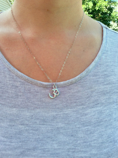 Sterling Silver OM Necklace | Spiritual Symbol OM Charm