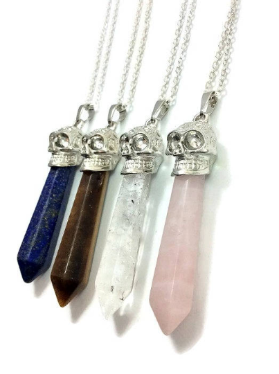 Crystal Skull Necklace - Side